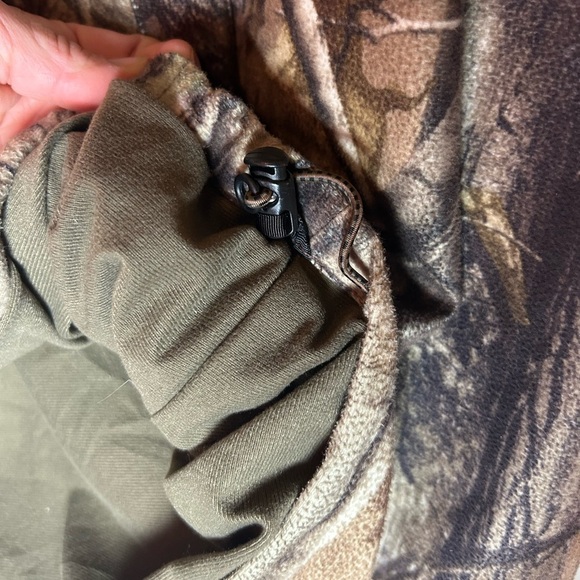 Cabelas Dry Plus Men’s Large Hood Pullover Half Zip Camouflage Jacket, Pockets - Picture 4 of 12